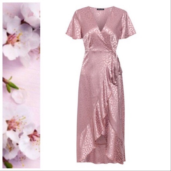 *TAKING DOWN* Dusty Pink Leopard Wrap Maxi Dress - Picture 7 of 8